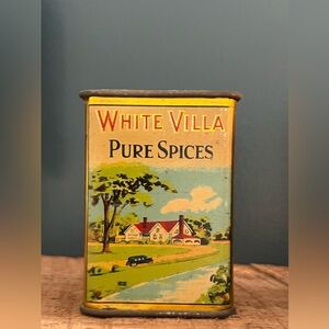 Vintage White Villa Pure Spices Thyme Tin.